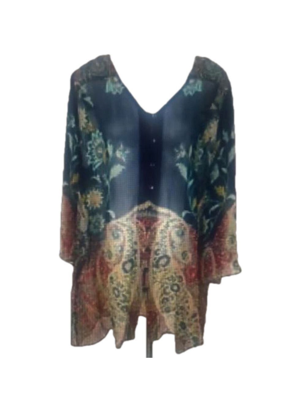 Soft Surroundings Floral Sheer Print Tunic Sz Medium